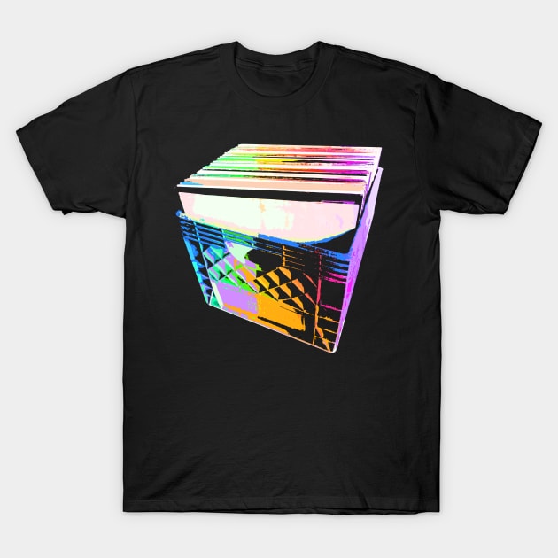 Crate of Vinyl LP Records (pop art colors) T-Shirt by robotface